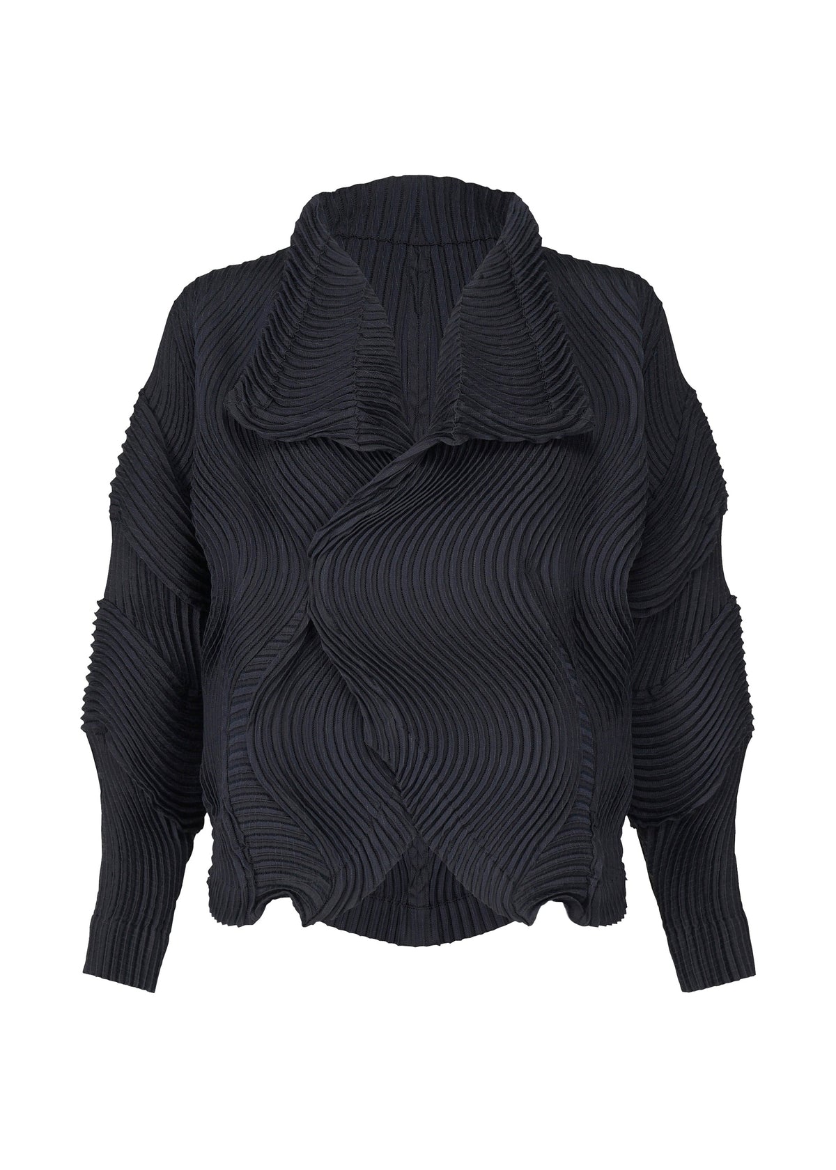 A product shot of the A-POC ABLE ISSEY MIYAKE TYPE O 004 jacket in navy.