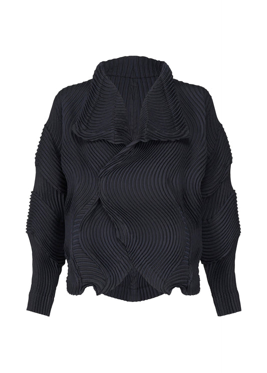 A product shot of the A-POC ABLE ISSEY MIYAKE TYPE O 004 jacket in navy.