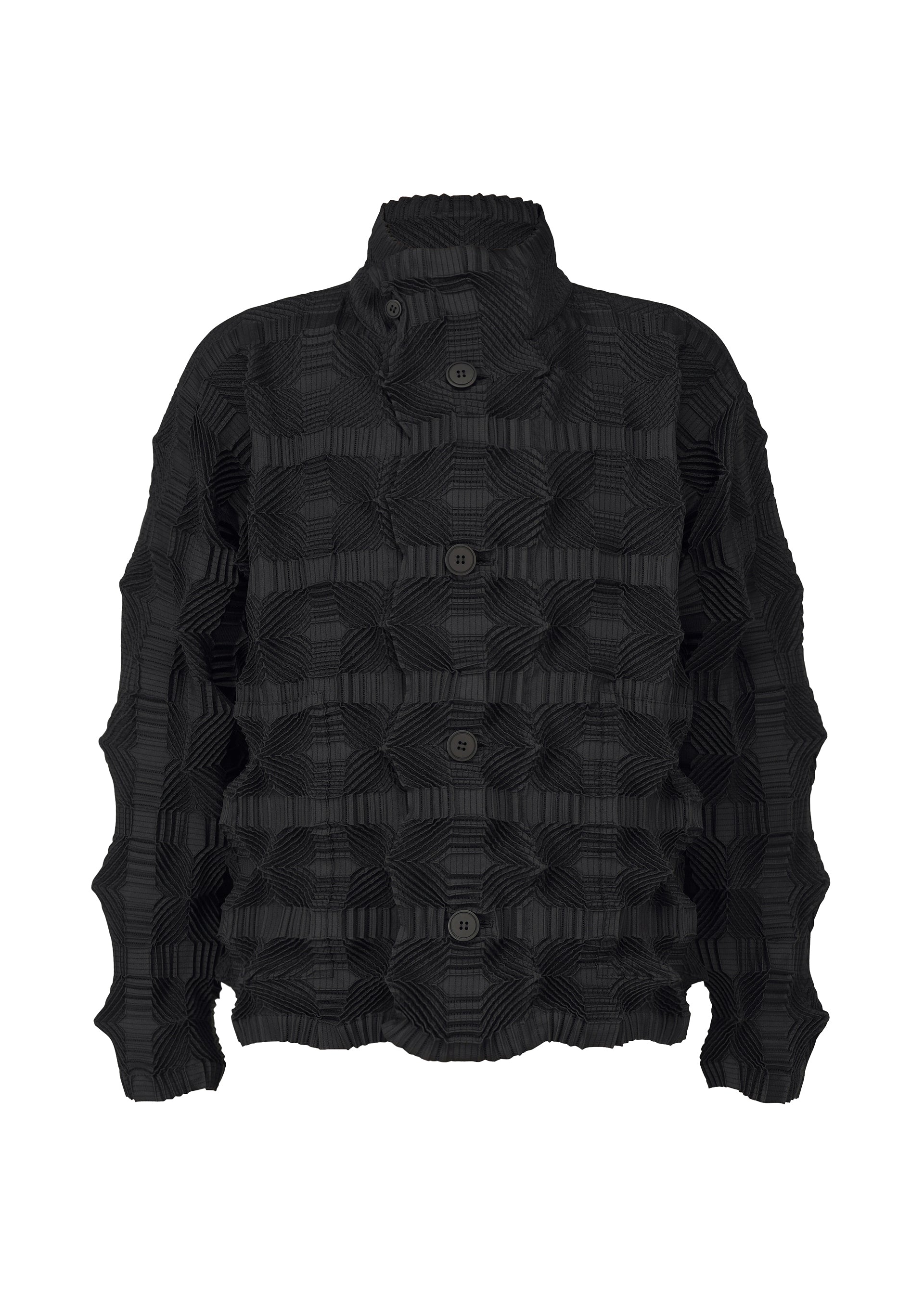 A product shot of the A-POC ABLE ISSEY MIYAKE TYPE O 016 jacket in black (15).