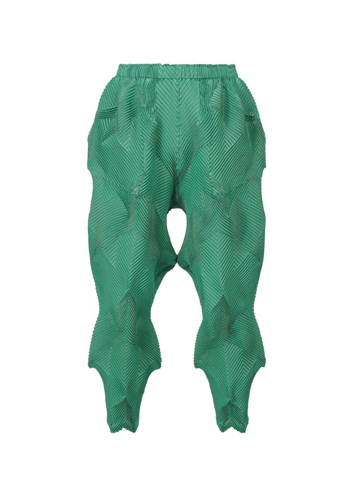 A product shot of the A-POC ABLE ISSEY MIYAKE TYPE O 010 trousers in green (62).