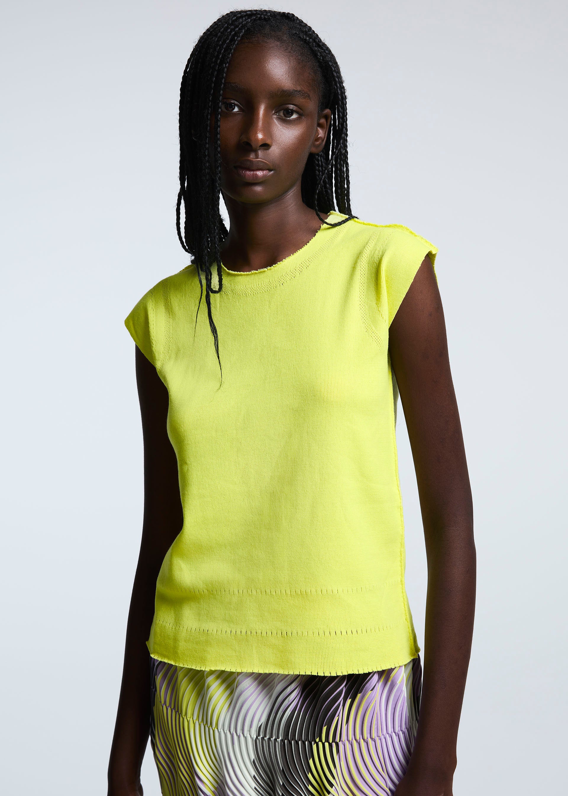 TYPE-P 001 Skirt Purple x Light Yellow