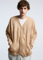 A model wears the A-POC ABLE ISSEY MIYAKE TYPE O 010 cardigan.