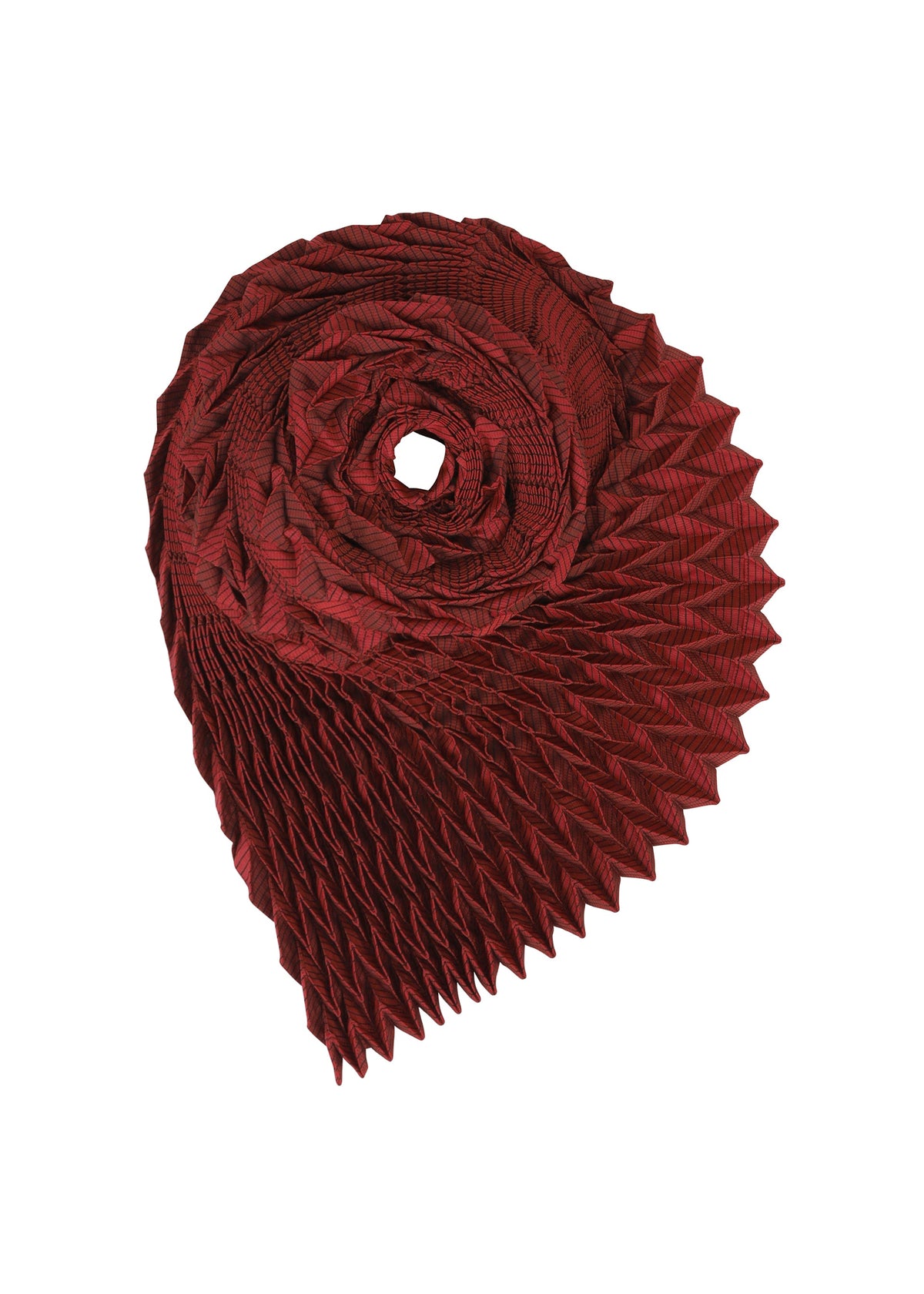 A product shot of the A-POC ABLE ISSEY MIYAKE TYPE O STOLE accessories in red (24).