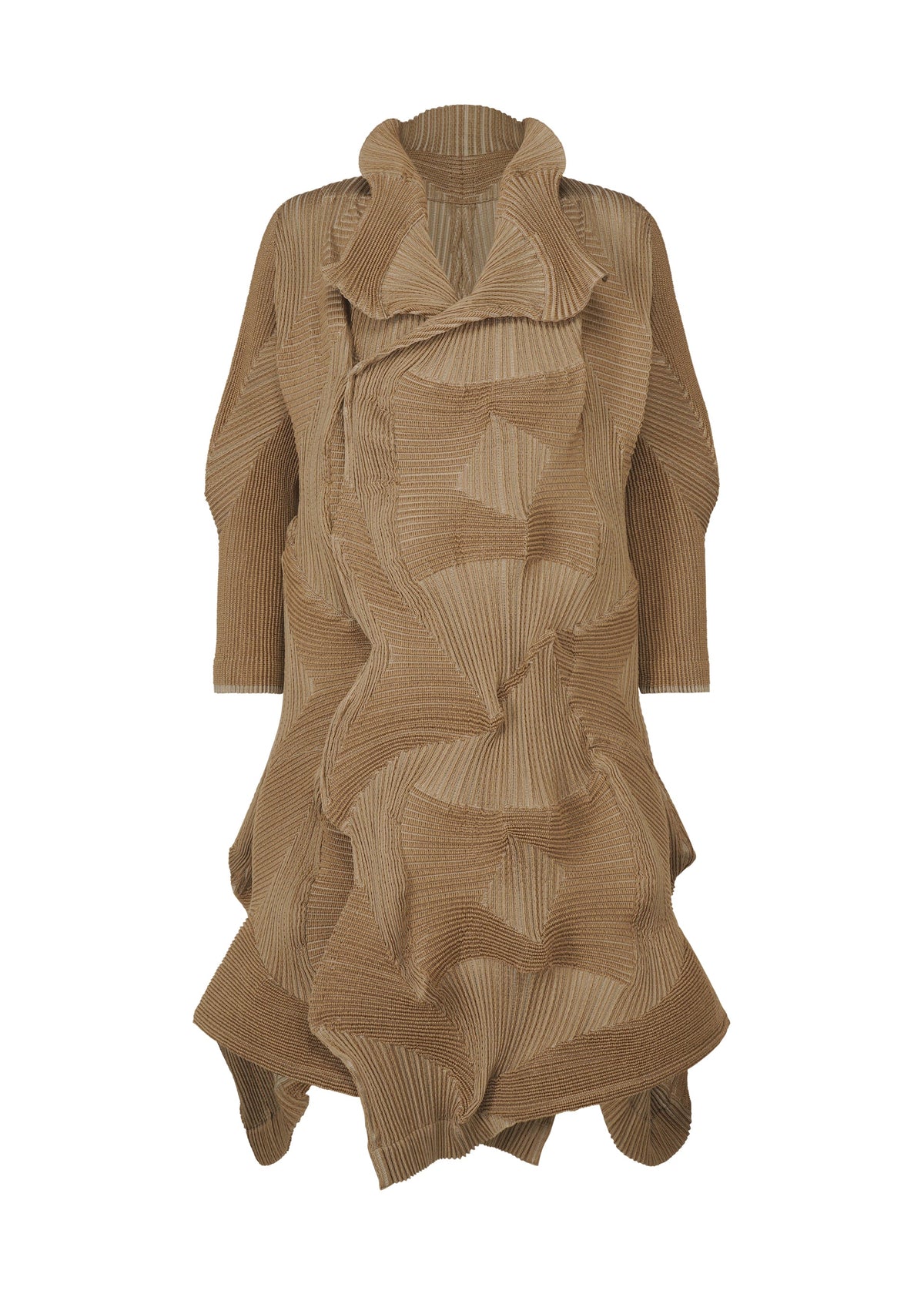 A product shot of the A-POC ABLE ISSEY MIYAKE TYPE O 020 coat in beige (41).