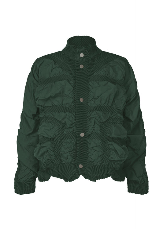 A product shot of the A-POC ABLE ISSEY MIYAKE TYPE O 021 jacket in khaki (65).