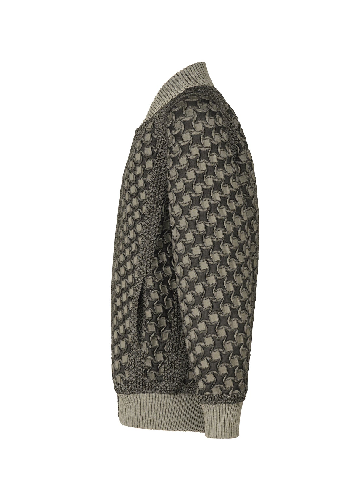 A detail shot of the A-POC ABLE ISSEY MIYAKE TYPE O 001 jacket.