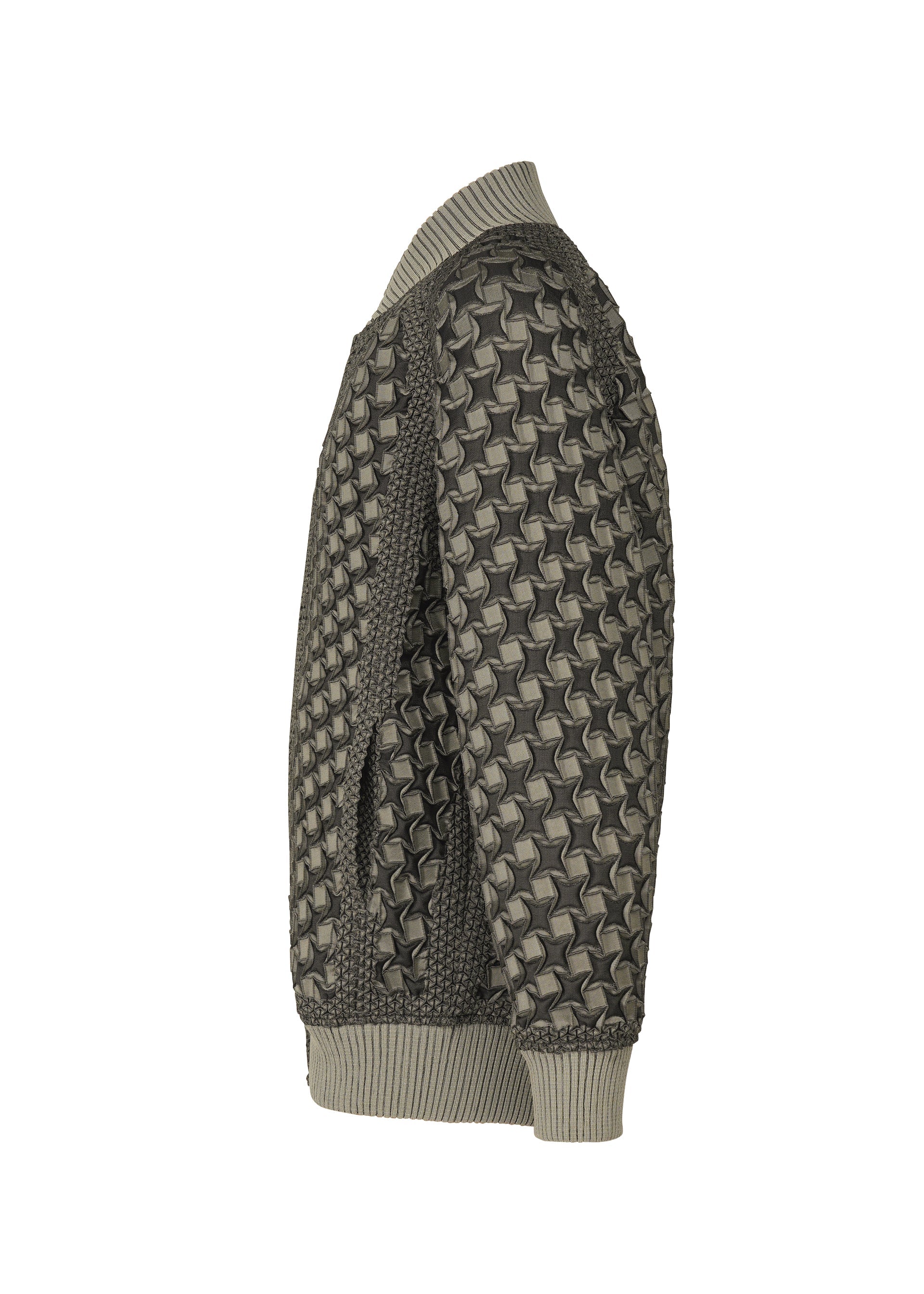 A detail shot of the A-POC ABLE ISSEY MIYAKE TYPE O 001 jacket.