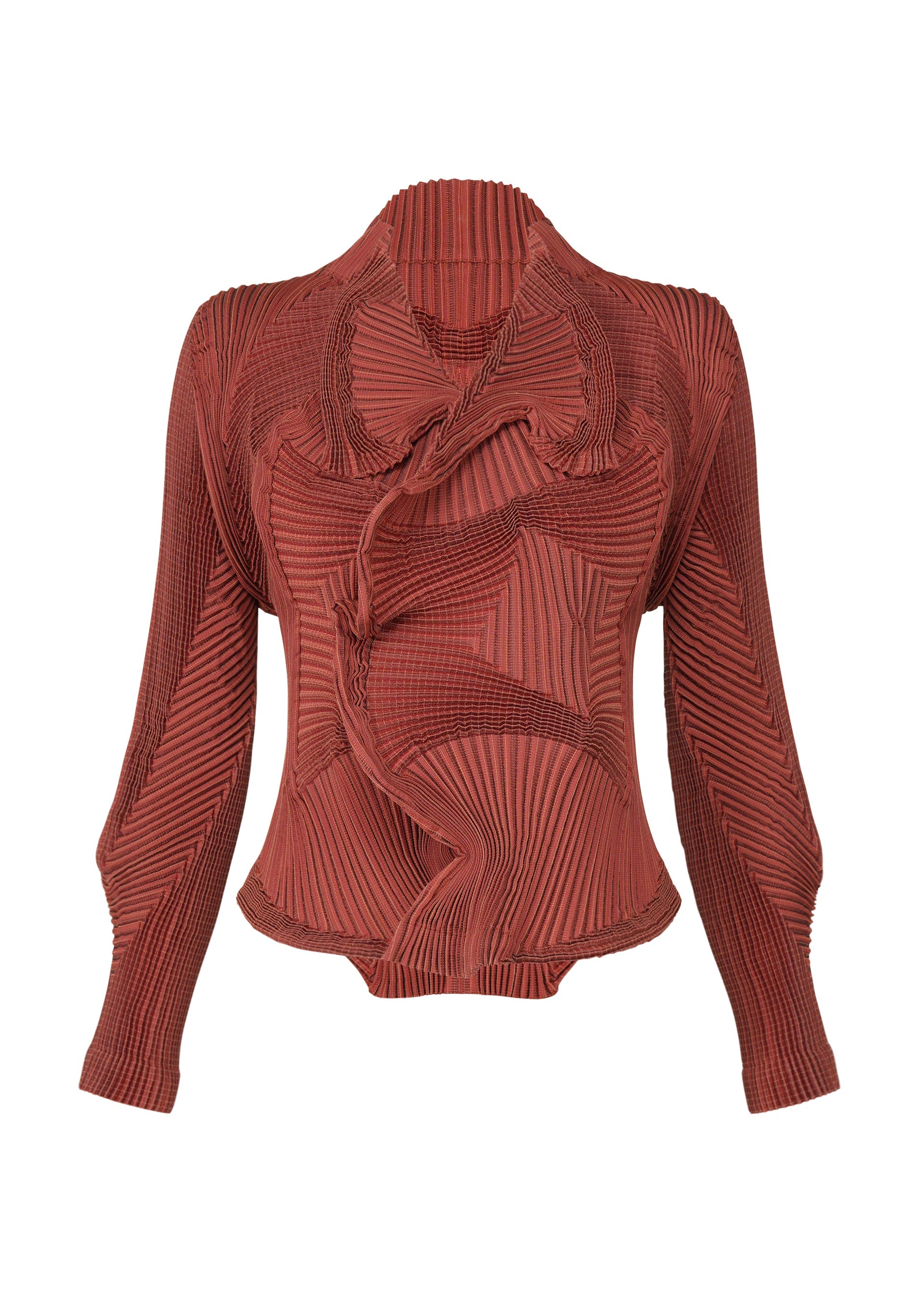A product shot of the A-POC ABLE ISSEY MIYAKE TYPE O 003 jacket in red-hued (26).
