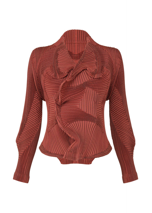 A product shot of the A-POC ABLE ISSEY MIYAKE TYPE O 003 jacket in red-hued (26).