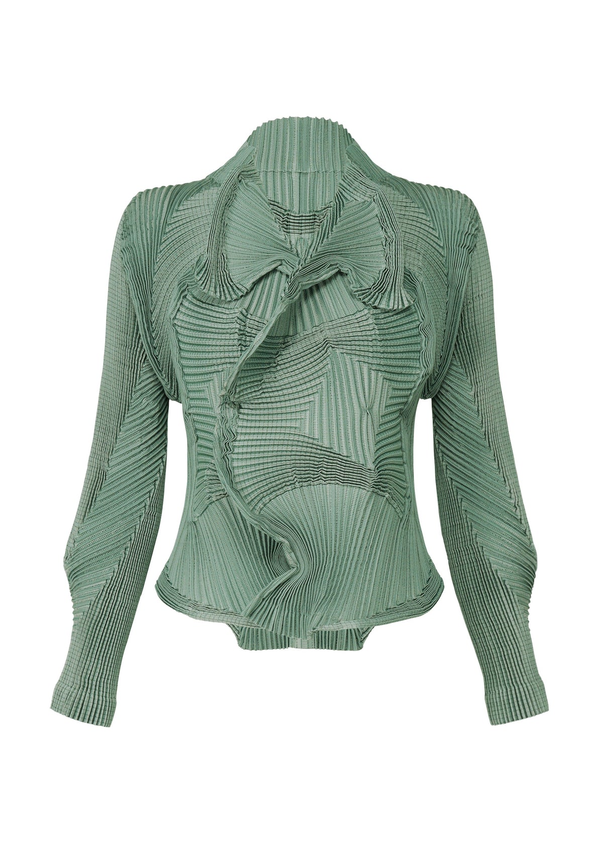 A product shot of the A-POC ABLE ISSEY MIYAKE TYPE O 003 jacket in light green-hued (67).