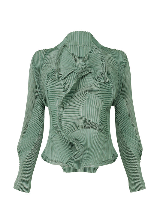 A product shot of the A-POC ABLE ISSEY MIYAKE TYPE O 003 jacket in light green-hued (67).