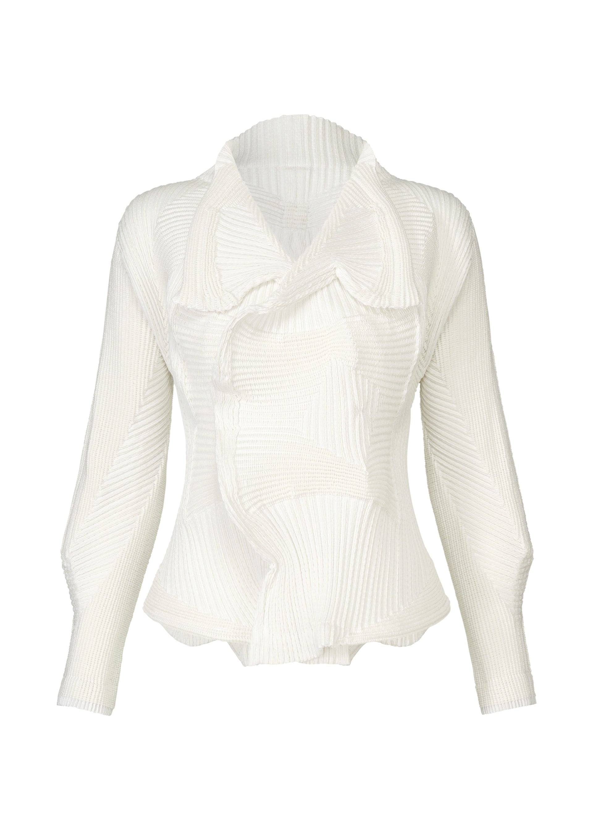A product shot of the A-POC ABLE ISSEY MIYAKE TYPE O 020 jacket in white (01).