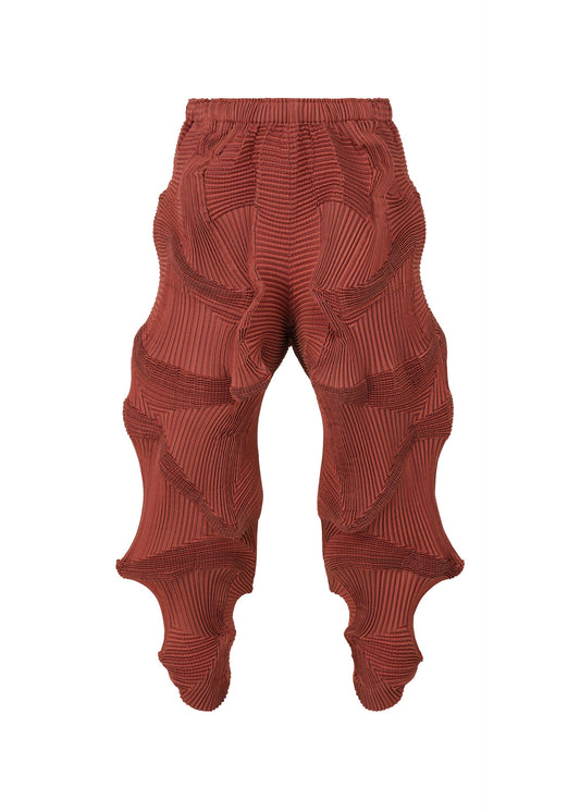 A product shot of the A-POC ABLE ISSEY MIYAKE TYPE O 003 trousers in red-hued (26).