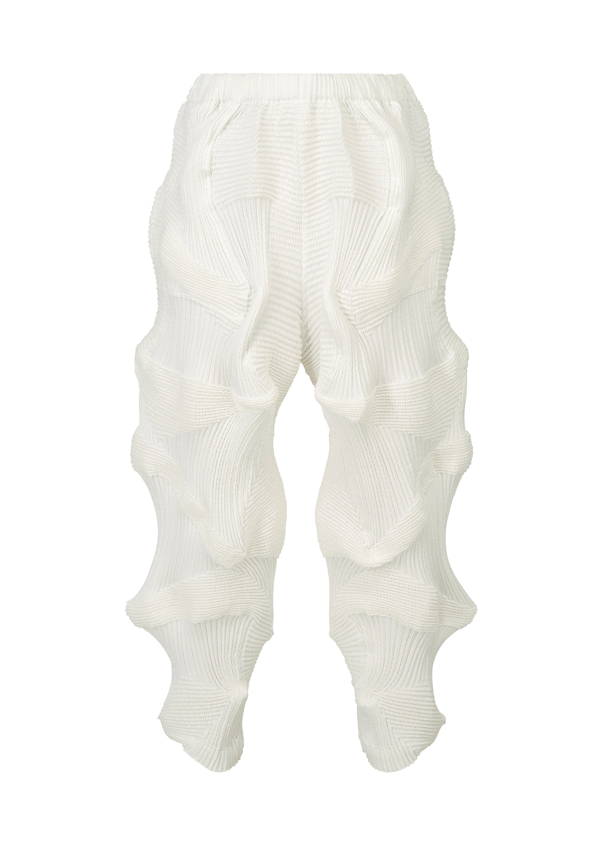 A product shot of the A-POC ABLE ISSEY MIYAKE TYPE O 020 trousers in white (01).