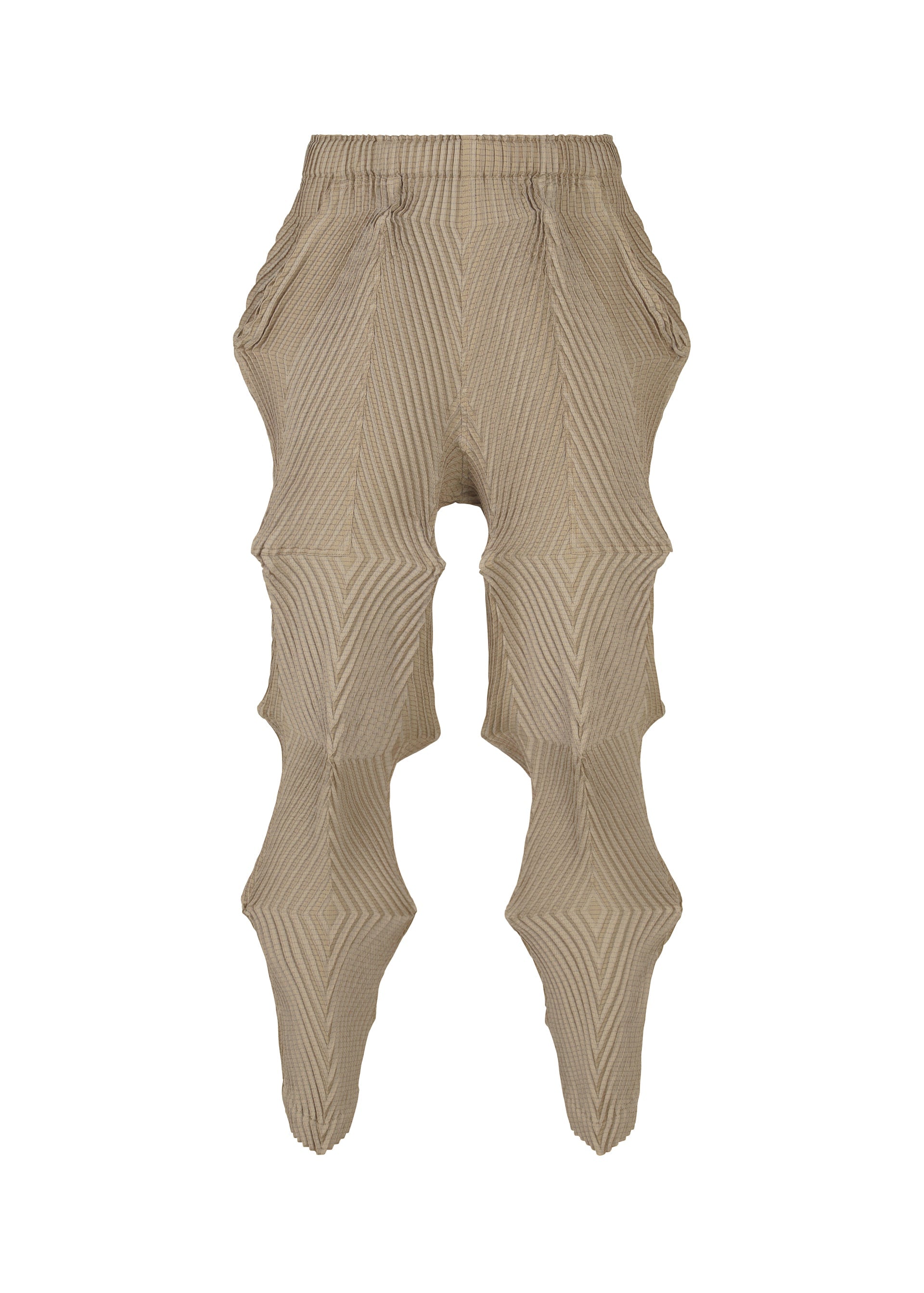 A product shot of the A-POC ABLE ISSEY MIYAKE TYPE O 007 trousers in beige (41).