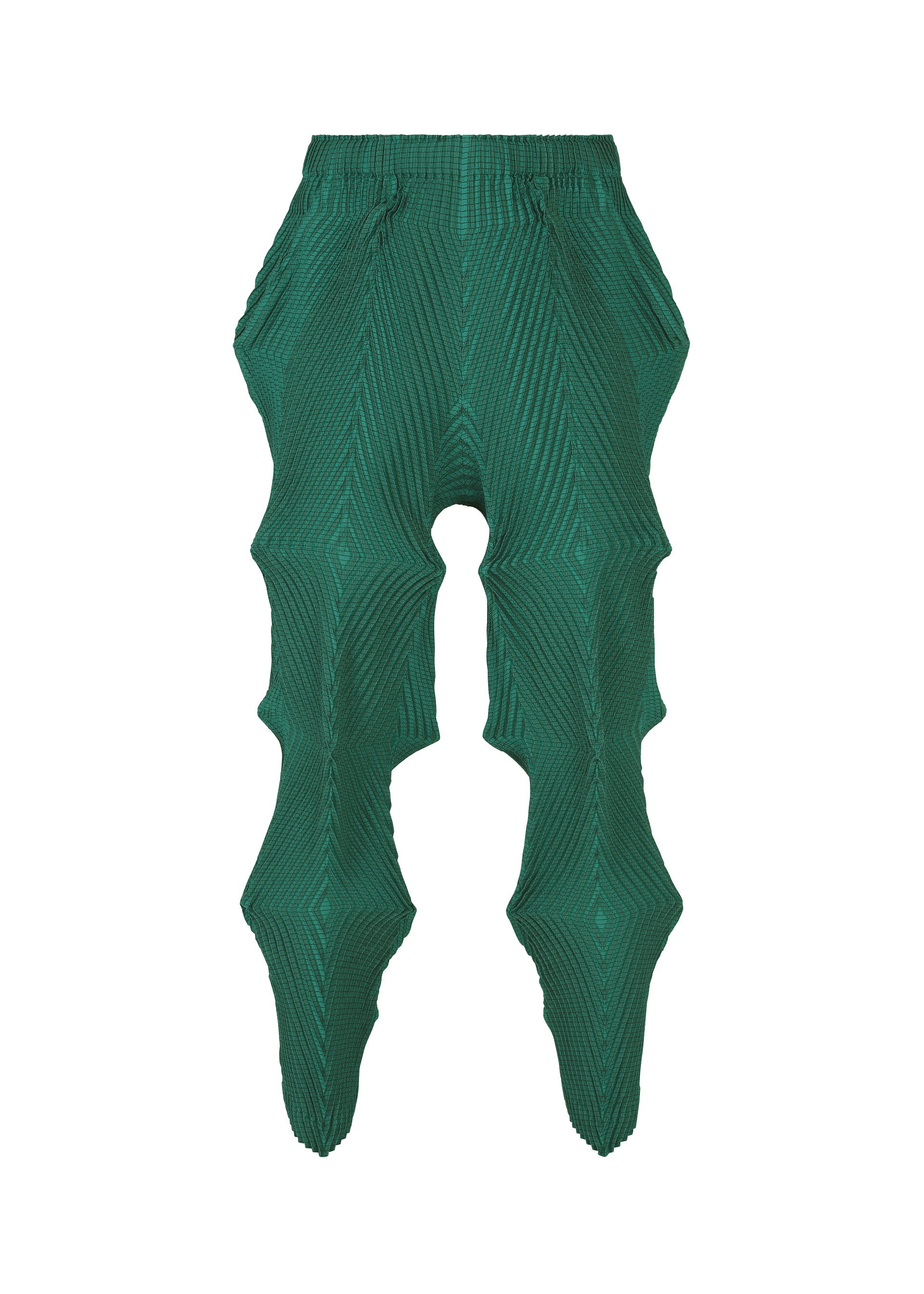 A product shot of the A-POC ABLE ISSEY MIYAKE TYPE O 007 trousers in green (62).