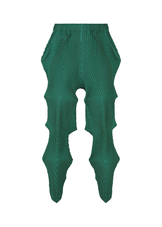 A product shot of the A-POC ABLE ISSEY MIYAKE TYPE O 007 trousers in green (62).