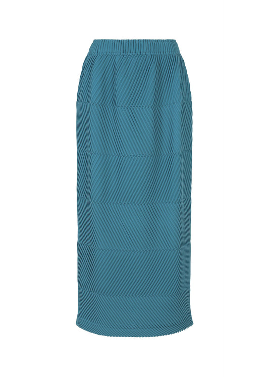 A product shot of the A-POC ABLE ISSEY MIYAKE TYPE P 004 skirt in turquoise blue (73).