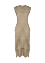 A product shot of the A-POC ABLE ISSEY MIYAKE TYPE O 007 dress in beige (41).