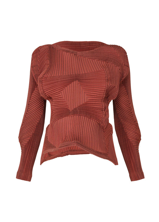 A product shot of the A-POC ABLE ISSEY MIYAKE TYPE O 003 shirt in red-hued (26).