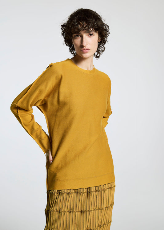 A model wears the A-POC ABLE ISSEY MIYAKE TYPE A 001 1 top.