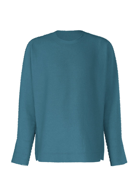 A product shot of the A-POC ABLE ISSEY MIYAKE TYPE A 001 1 top in turquoise blue (73).