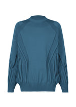 A product shot of the A-POC ABLE ISSEY MIYAKE TYPE K 001 top in turquoise blue (73).