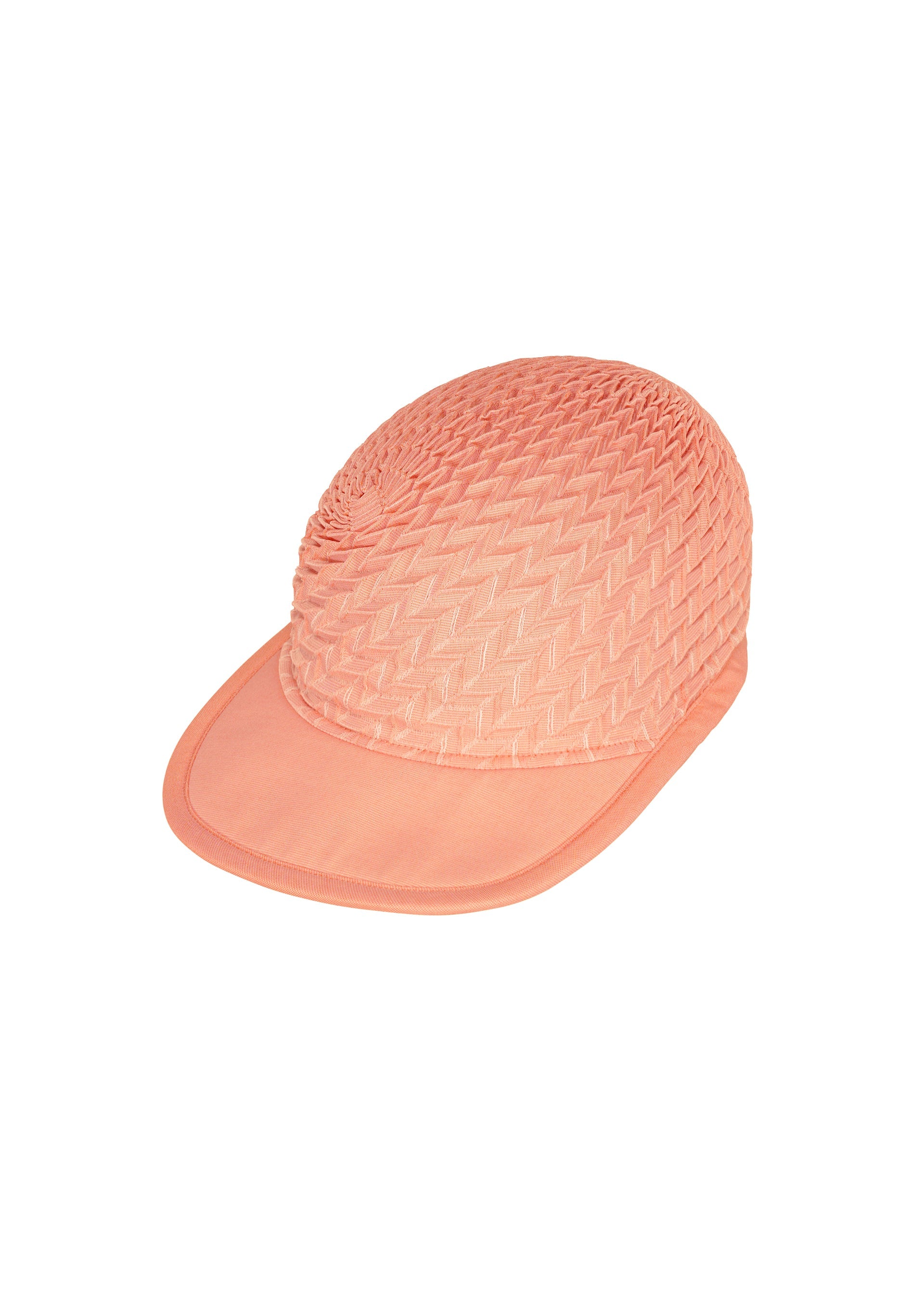 A product shot of the A-POC ABLE ISSEY MIYAKE TYPE O CAP cap in light orange (31).