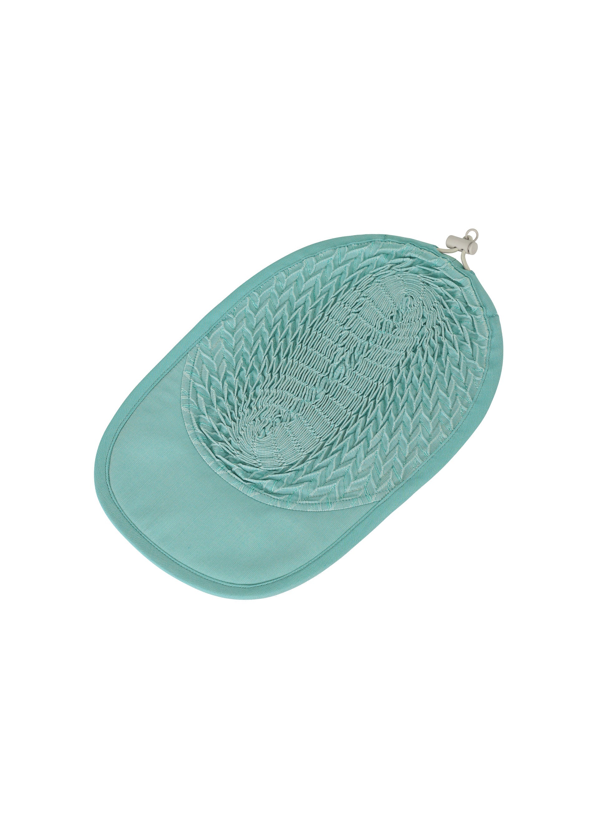 A detail shot of the A-POC ABLE ISSEY MIYAKE TYPE O CAP cap.