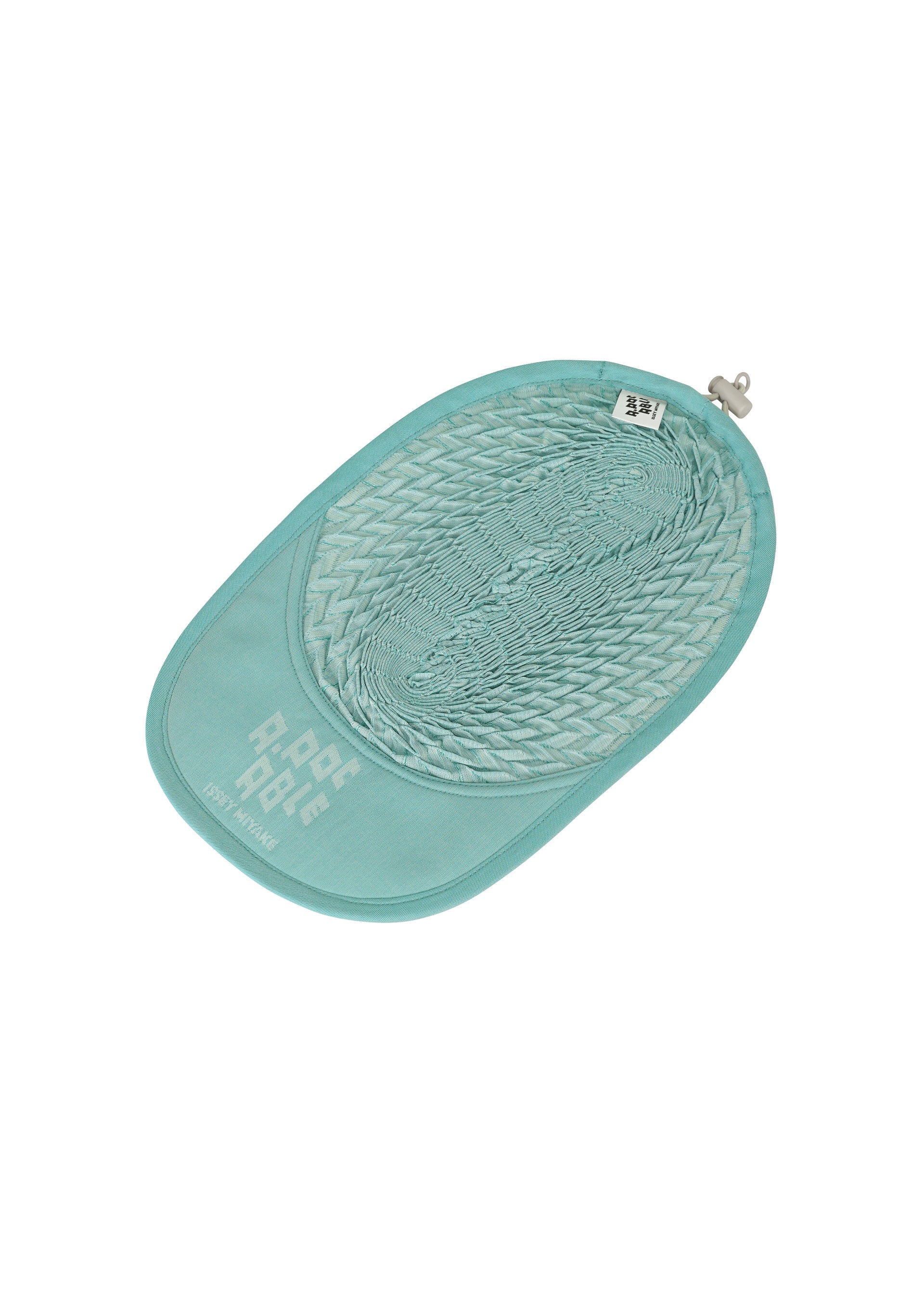 A detail shot of the A-POC ABLE ISSEY MIYAKE TYPE O CAP cap.