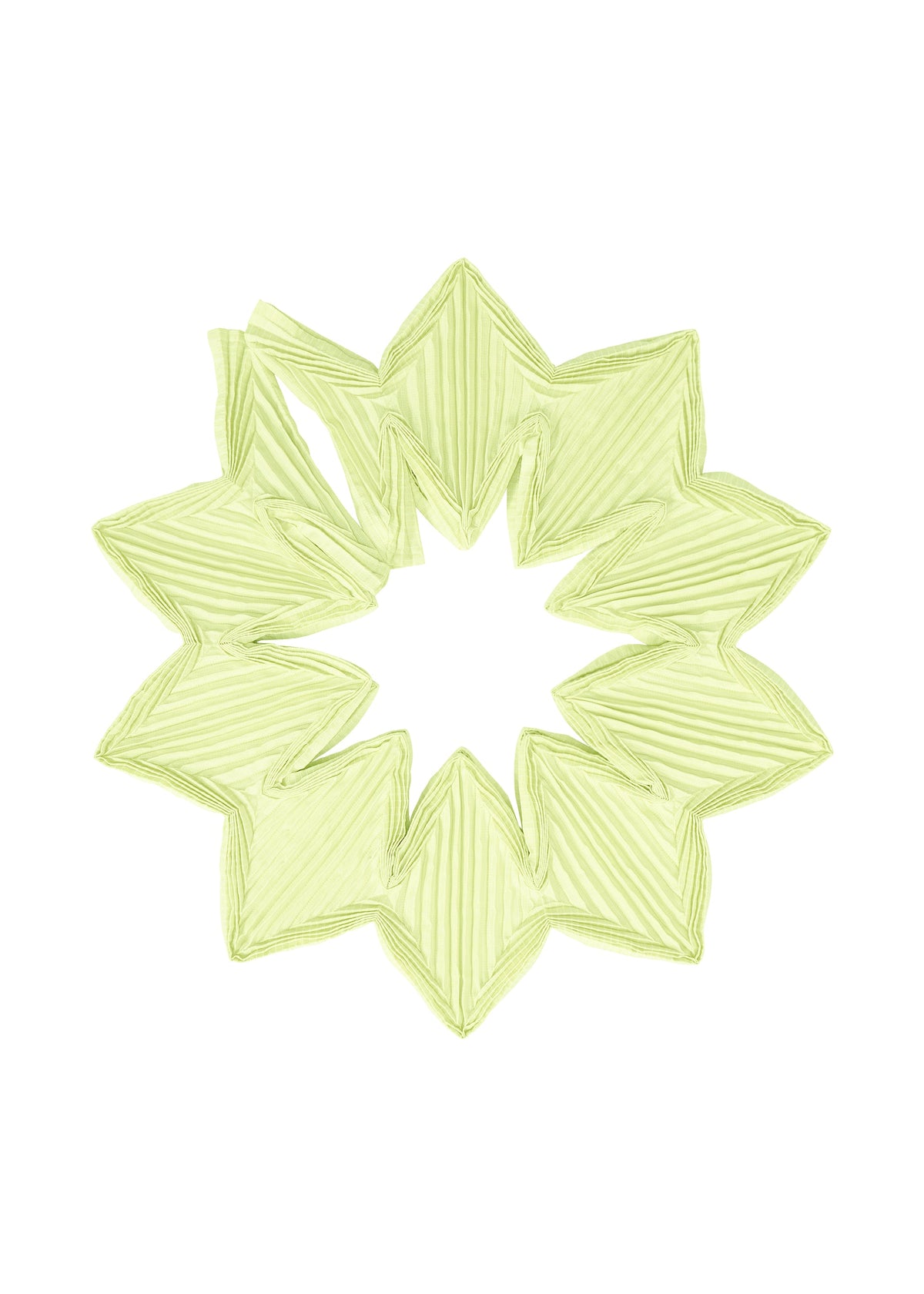 A product shot of the A-POC ABLE ISSEY MIYAKE TYPE-O STOLE 002 stole in light green.