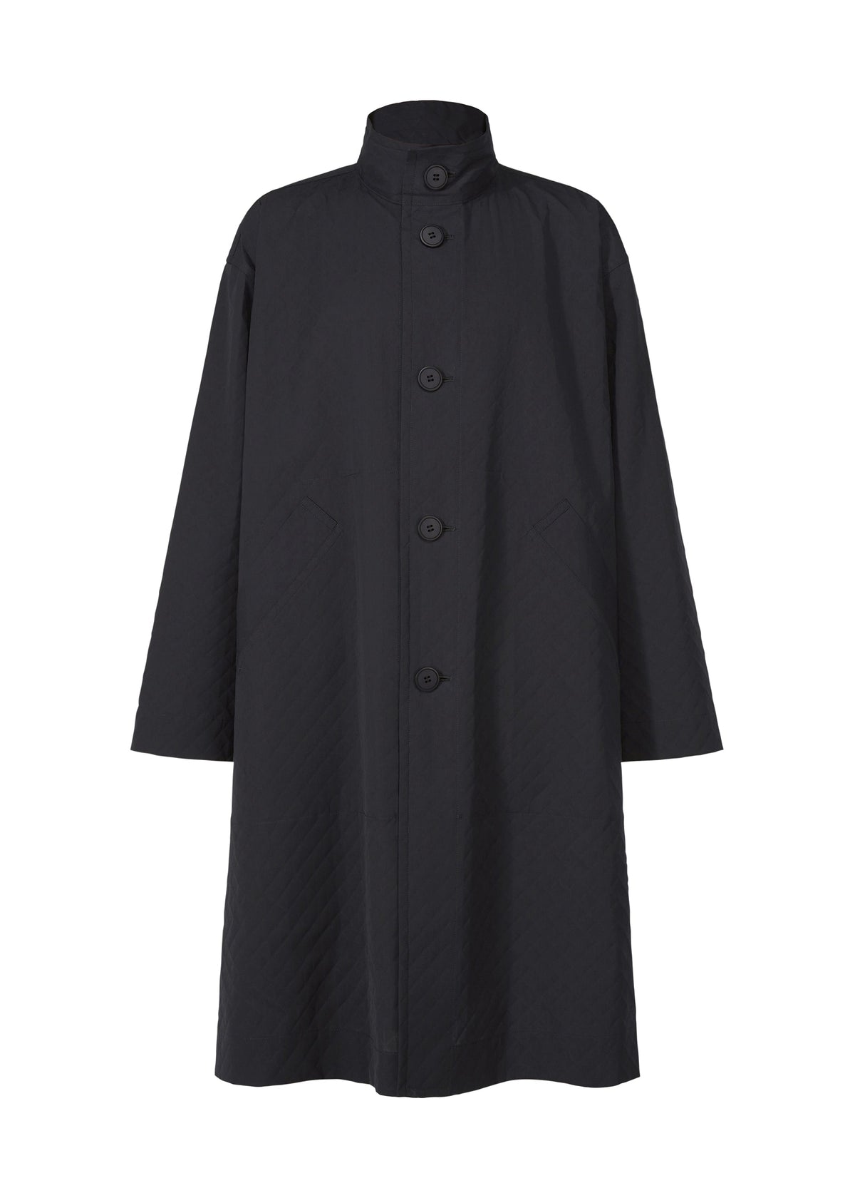 A product shot of the A-POC ABLE ISSEY MIYAKE TYPE T 001 1 coat in navy (75).