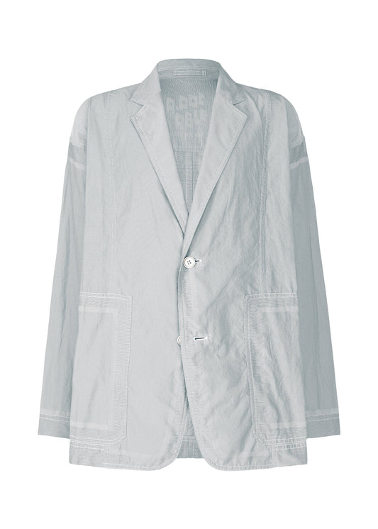 A product shot of the A-POC ABLE ISSEY MIYAKE TYPE U 002 jacket in turquoise blue (73).