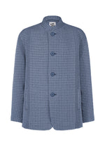 A product shot of the A-POC ABLE ISSEY MIYAKE TYPE-O 014 jacket in steel blue.