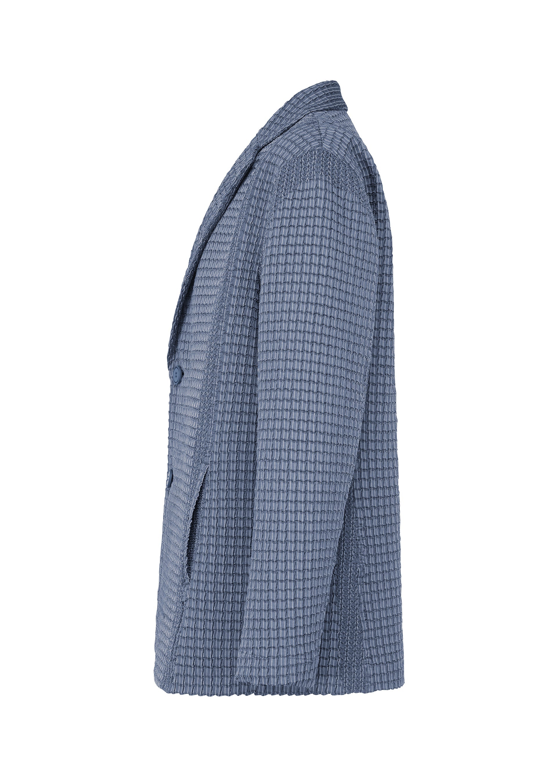 A detail shot of the A-POC ABLE ISSEY MIYAKE TYPE-O 014 jacket.