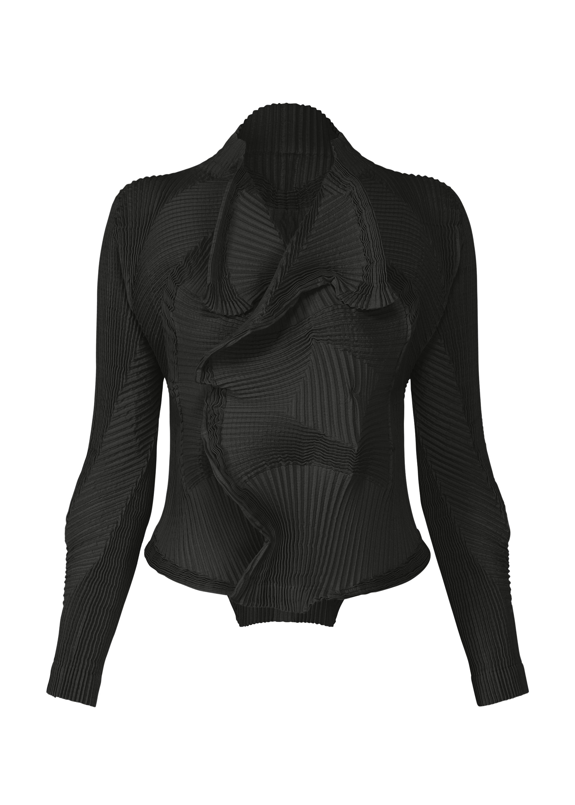 A product shot of the A-POC ABLE ISSEY MIYAKE TYPE-O 022 jacket in black.