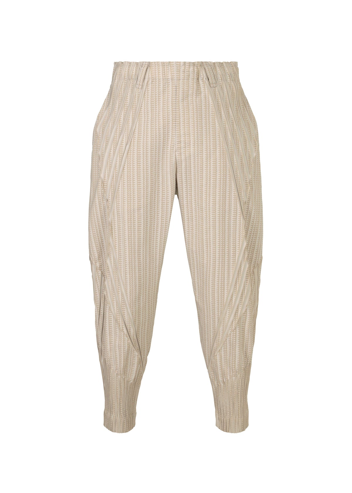 A product shot of the A-POC ABLE ISSEY MIYAKE TYPE S 001 1 trousers in beige-hued (46).