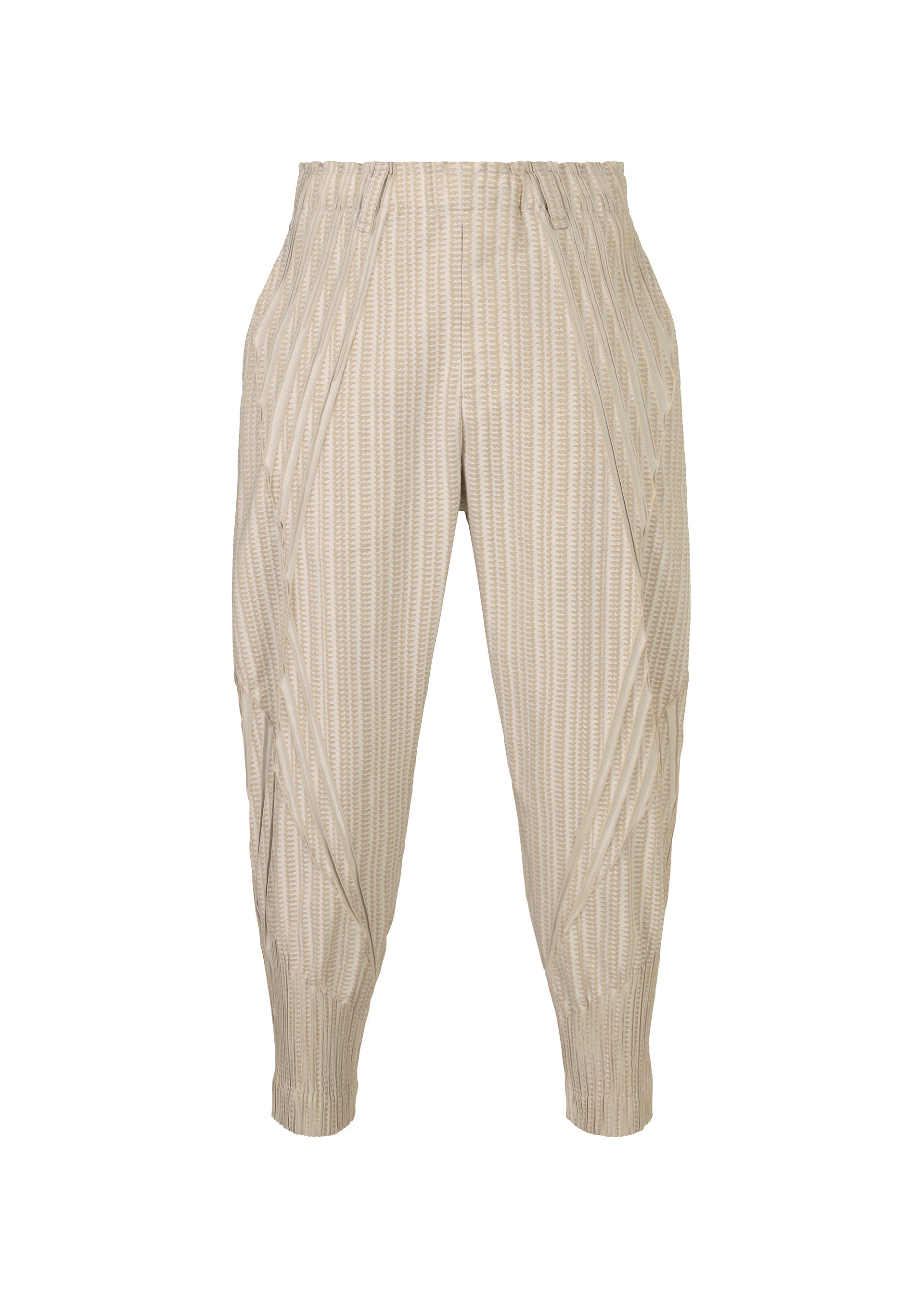 A product shot of the A-POC ABLE ISSEY MIYAKE TYPE S 001 1 trousers in beige-hued (46).