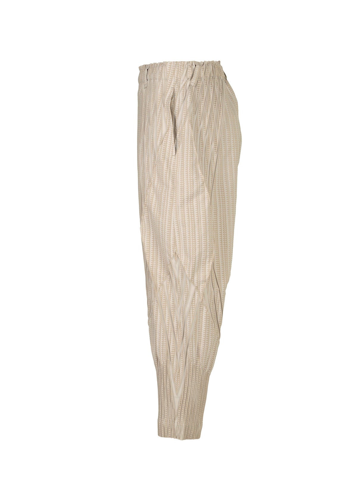A detail shot of the A-POC ABLE ISSEY MIYAKE TYPE S 001 1 trousers.