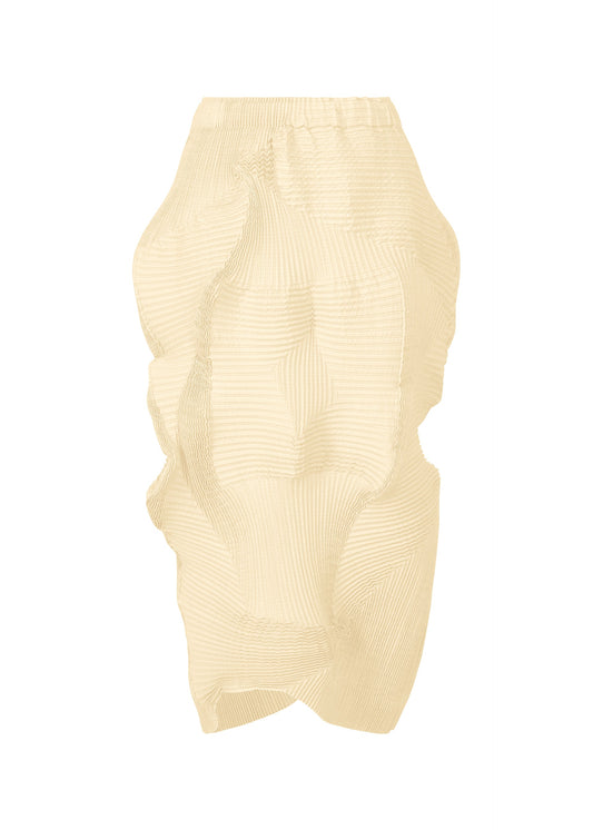 A product shot of the A-POC ABLE ISSEY MIYAKE TYPE-O 022 skirt in natural color.