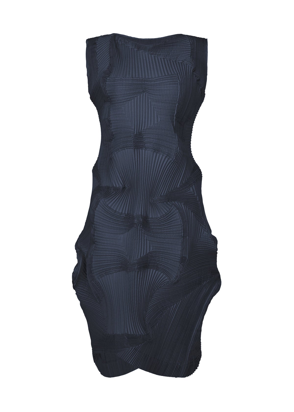 A product shot of the A-POC ABLE ISSEY MIYAKE TYPE O 003 dress in navy (75).