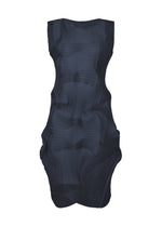 A product shot of the A-POC ABLE ISSEY MIYAKE TYPE O 003 dress in navy (75).