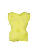 A product shot of the A-POC ABLE ISSEY MIYAKE TYPE-O 022 shirt in lime green.