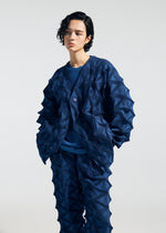 A model wears the A-POC ABLE ISSEY MIYAKE TYPE-O 023 type-o-023-cardigan-black.