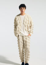 A model wears the A-POC ABLE ISSEY MIYAKE TYPE-O 023 type-o-023-cardigan-black.