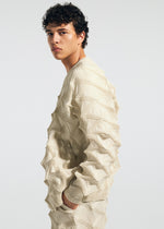 A model wears the A-POC ABLE ISSEY MIYAKE TYPE-O 023 type-o-023-cardigan-black.