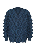 A product shot of the A-POC ABLE ISSEY MIYAKE TYPE-O 023 cardigan in dark blue.