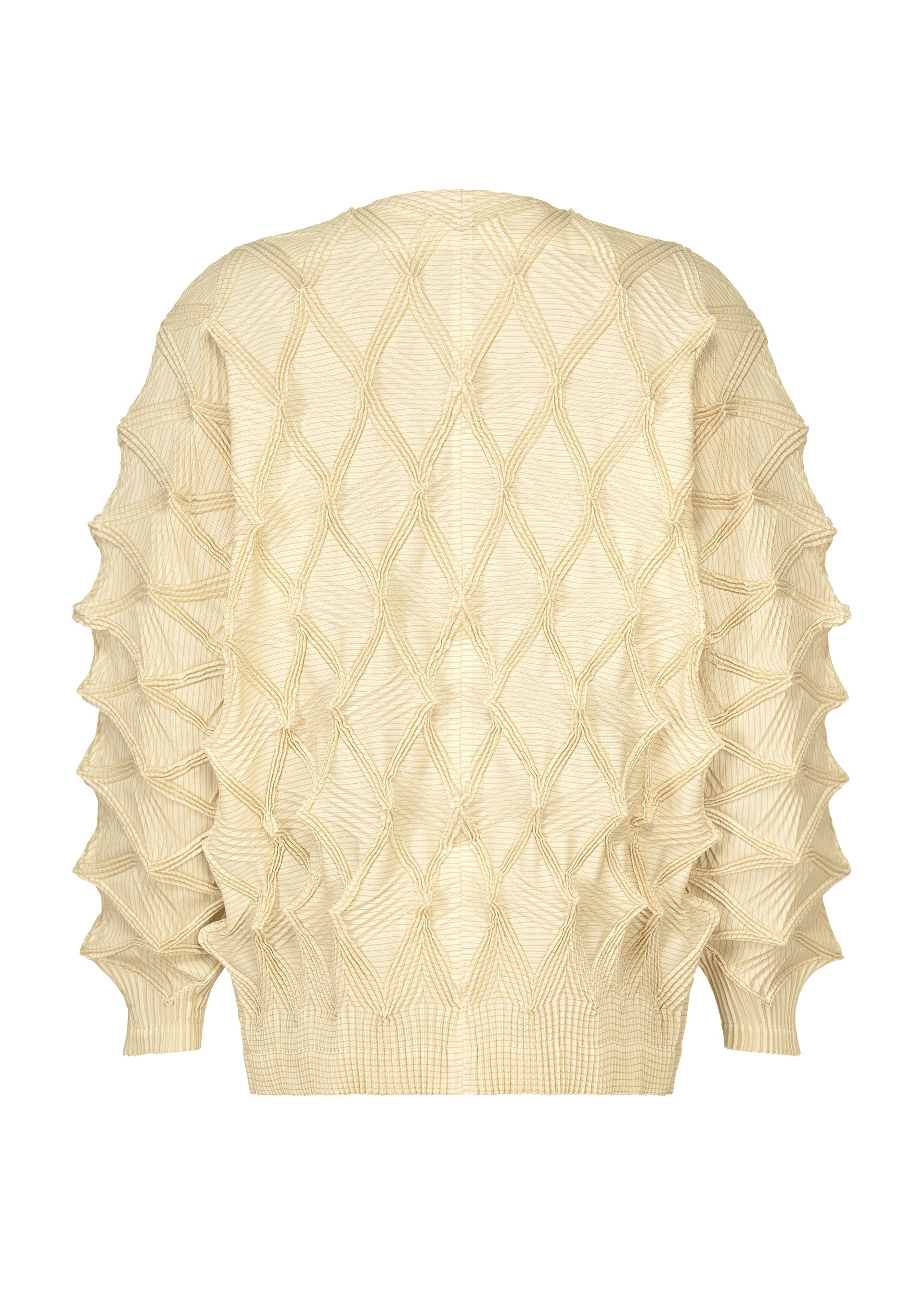 A detail shot of the A-POC ABLE ISSEY MIYAKE TYPE-O 023 cardigan.