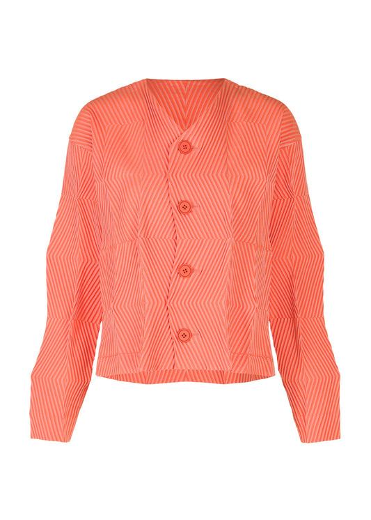 A product shot of the A-POC ABLE ISSEY MIYAKE TYPE W 009 1 cardigan in salmon red (25).