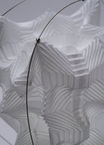 A detail shot of the A-POC ABLE ISSEY MIYAKE TYPE XIII Atelier Oï project lamp.